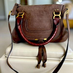 Original Chloe Brown leather Medium Marcie shoulder/crossbody bag